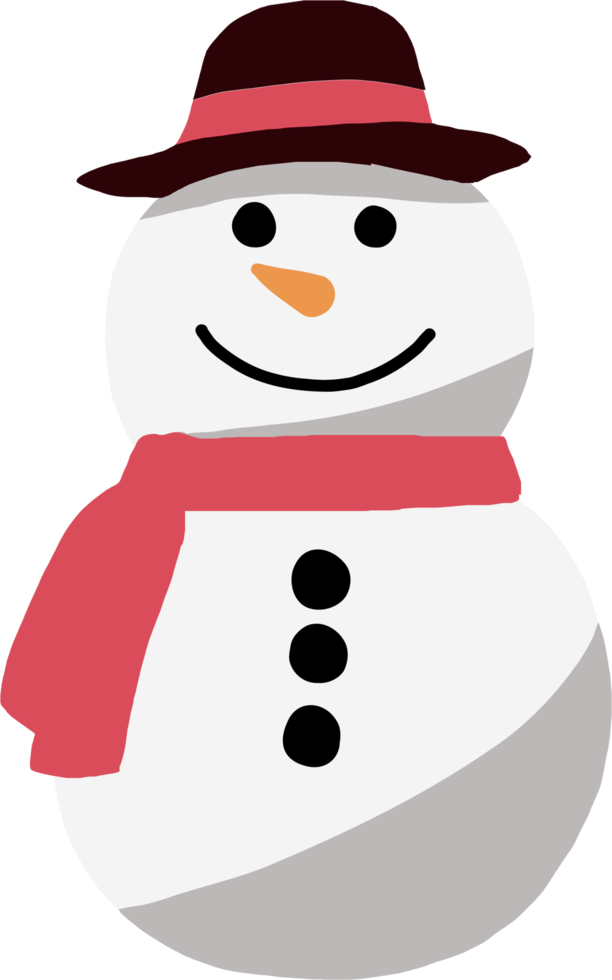 doodle freehand sketch drawing of a snowman. christmas festival concept. png