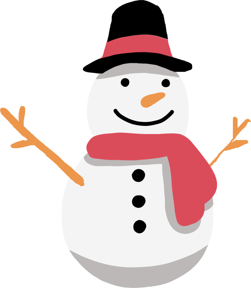 doodle freehand sketch drawing of a snowman. christmas festival concept. png