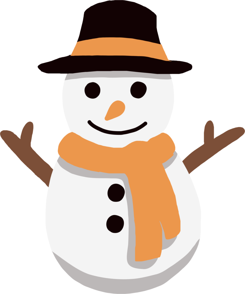 doodle freehand sketch drawing of a snowman. christmas festival concept. png