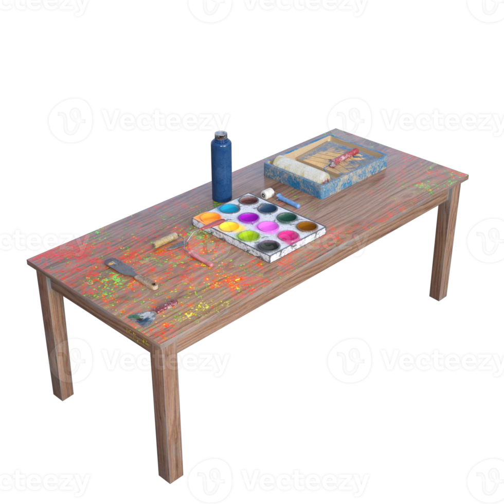 verf canvas 3d renderen png