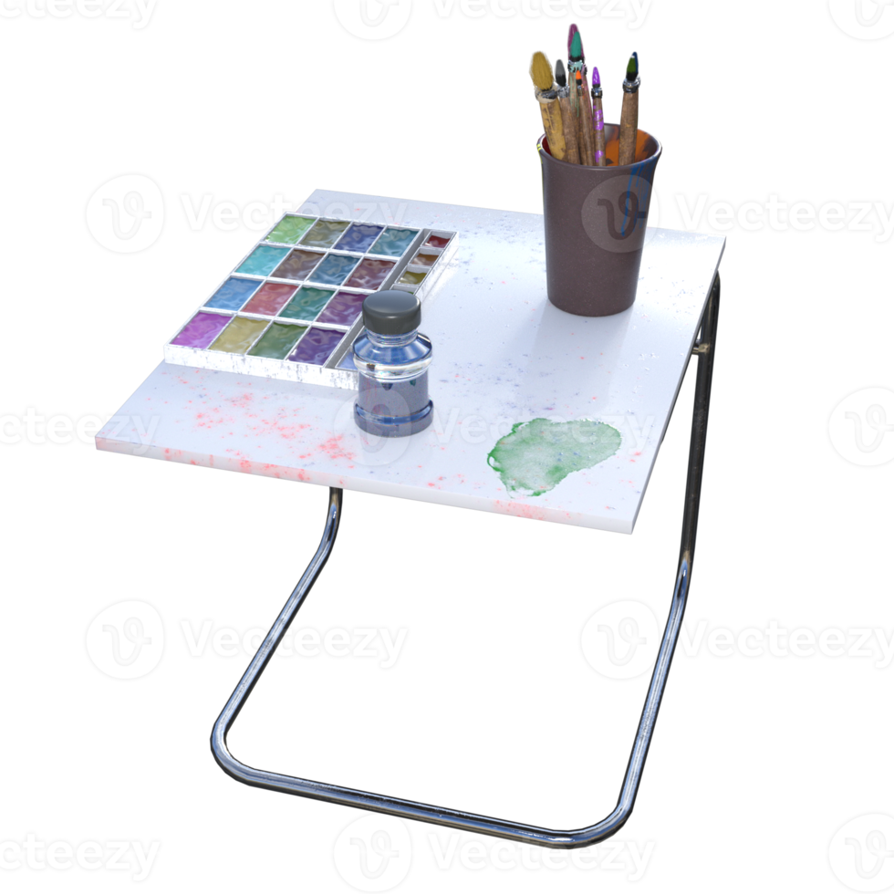 verf canvas 3d renderen png