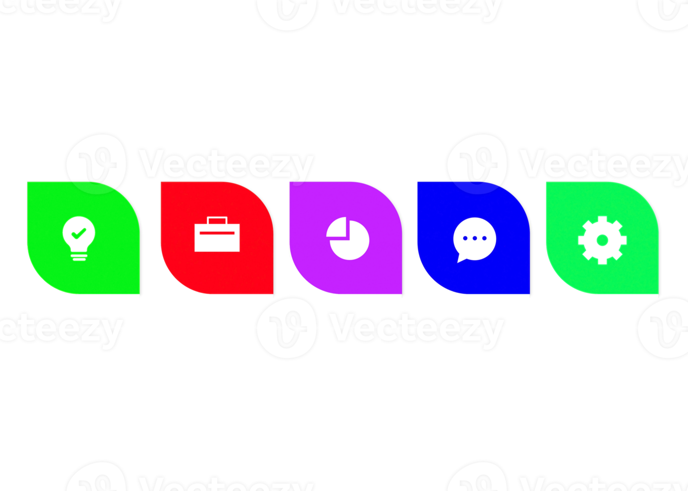 fem steg färgrik objekt för infographic mall. png