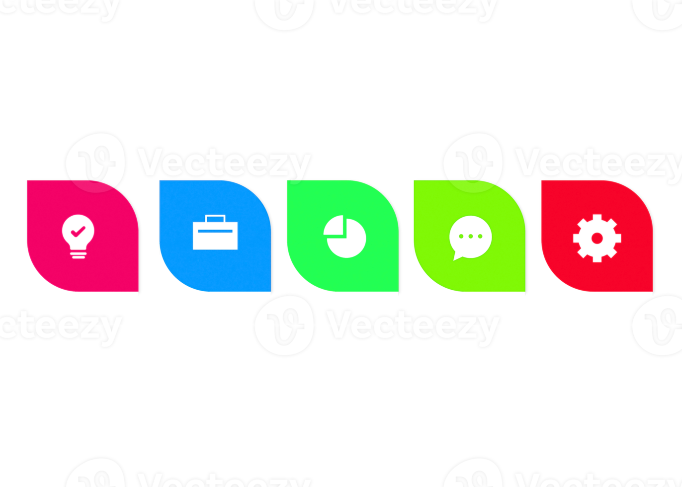 fem steg färgrik objekt för infographic mall. png