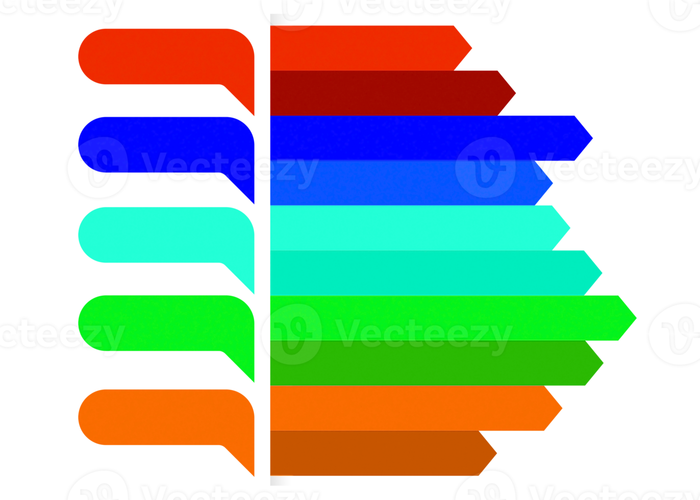 Five steps colorful object for infographic template. png