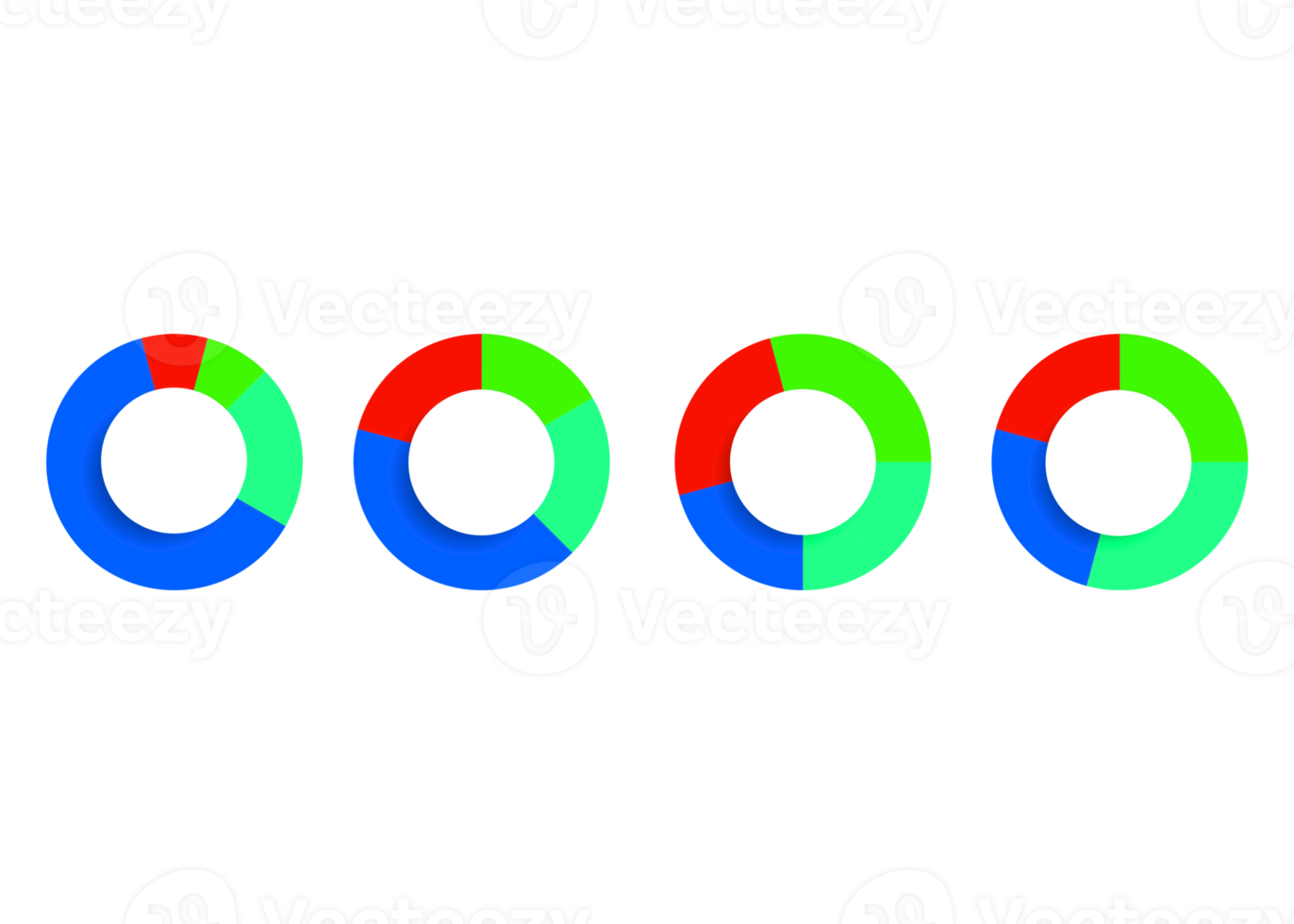 objeto de círculo colorido de cuatro pasos para plantilla infográfica. png