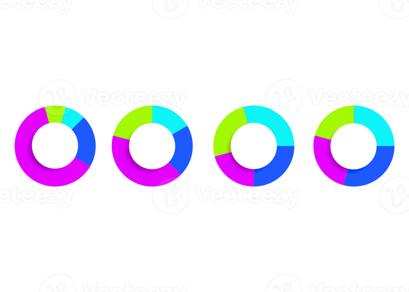 vier stappen kleurrijk cirkel voorwerp voor infographic sjabloon. png