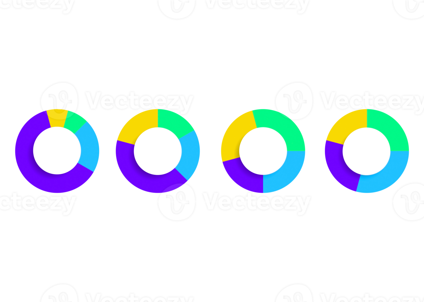 objeto de círculo colorido de cuatro pasos para plantilla infográfica. png