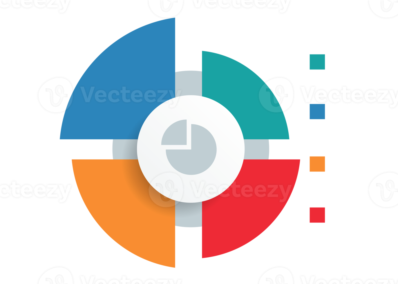 Four steps colorful circle object for infographic template. png