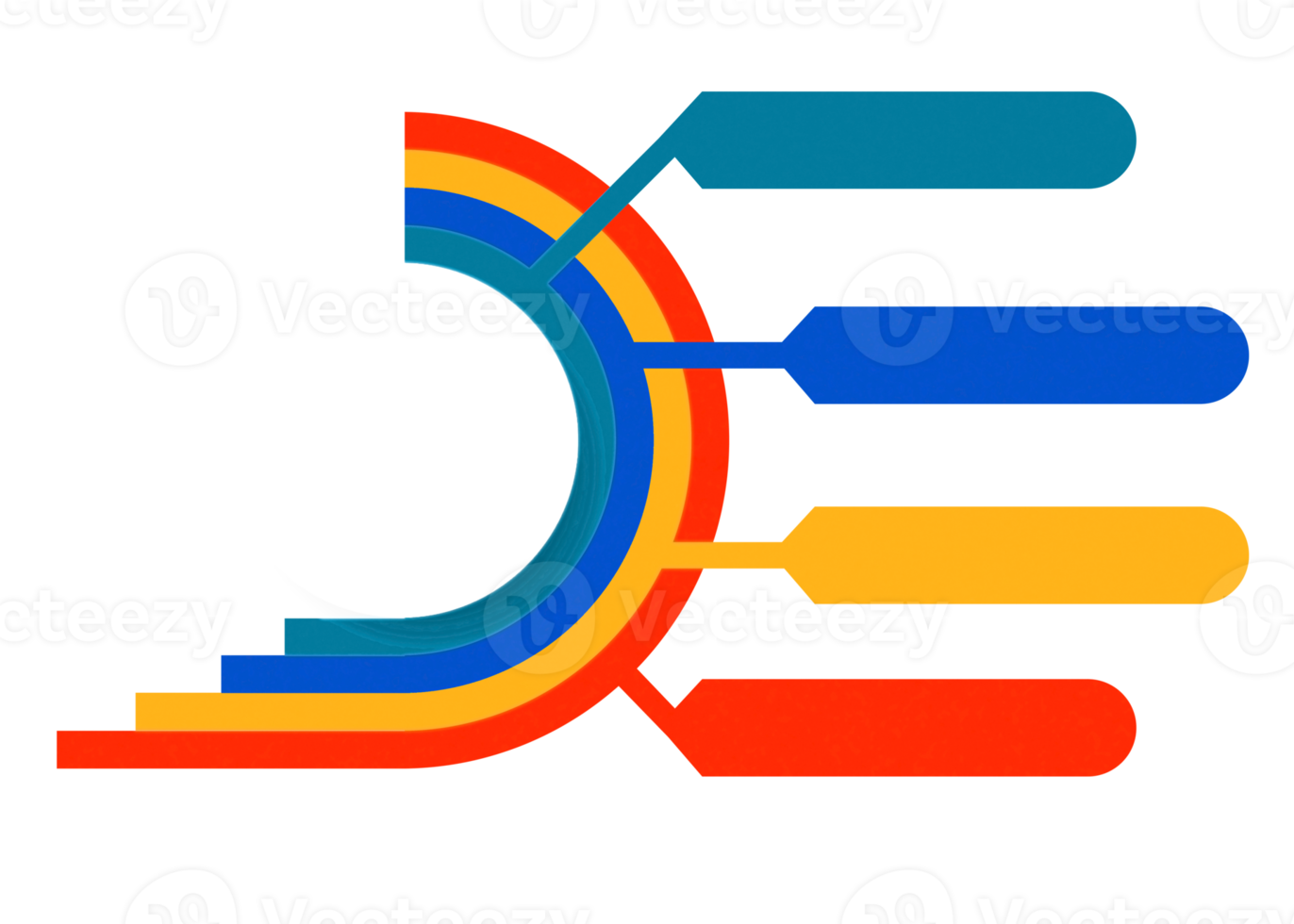 Four steps colorful object for infographic templat. png