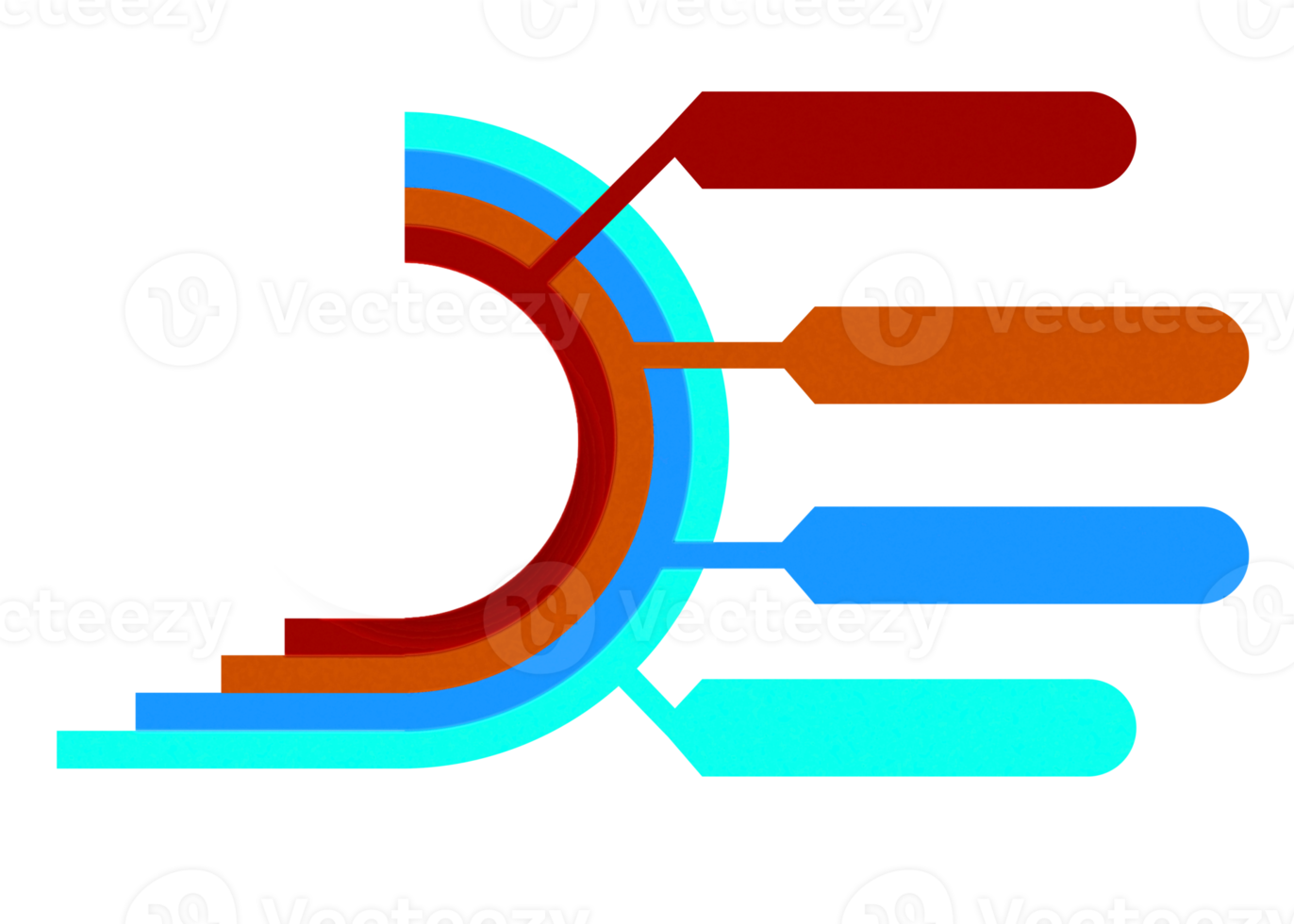 Four steps colorful object for infographic templat. png