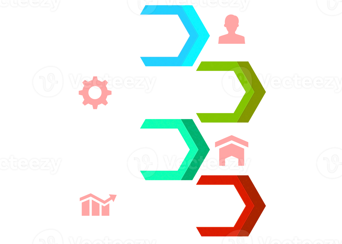 objet coloré en quatre étapes pour le modèle d'infographie. png