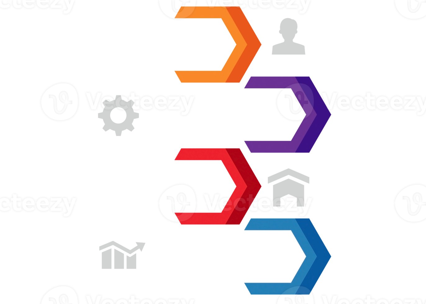 quattro passaggi colorato oggetto per Infografica modello. png