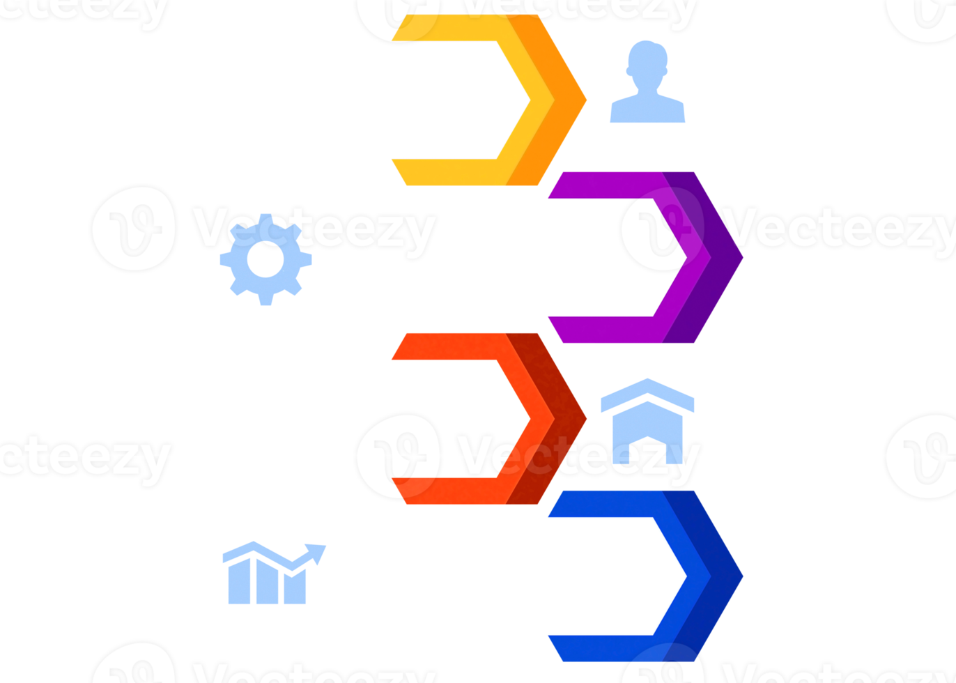 buntes objekt mit vier schritten für infografik-vorlage. png