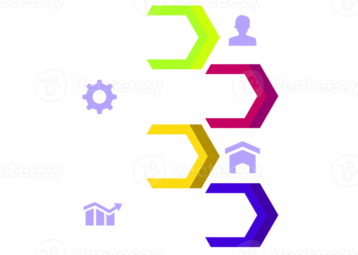 vier stappen kleurrijk voorwerp voor infographic sjabloon. png