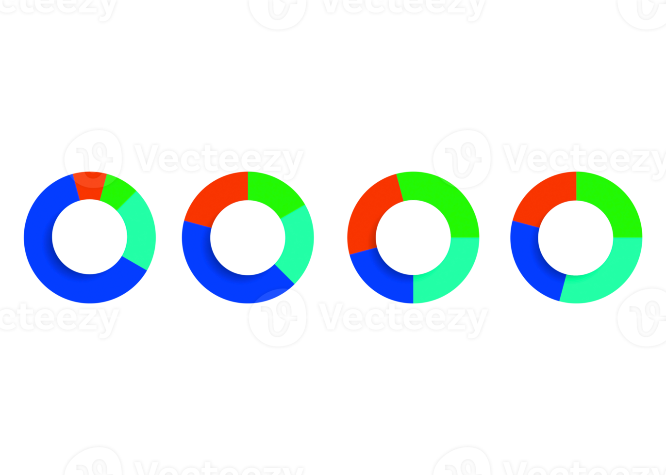 objeto de círculo colorido de cuatro pasos para plantilla infográfica. png