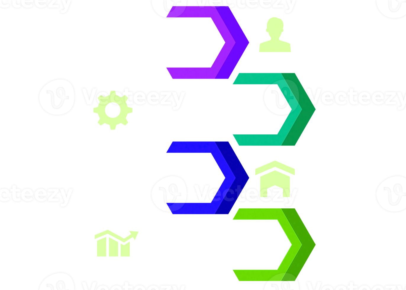 vier stappen kleurrijk voorwerp voor infographic sjabloon. png