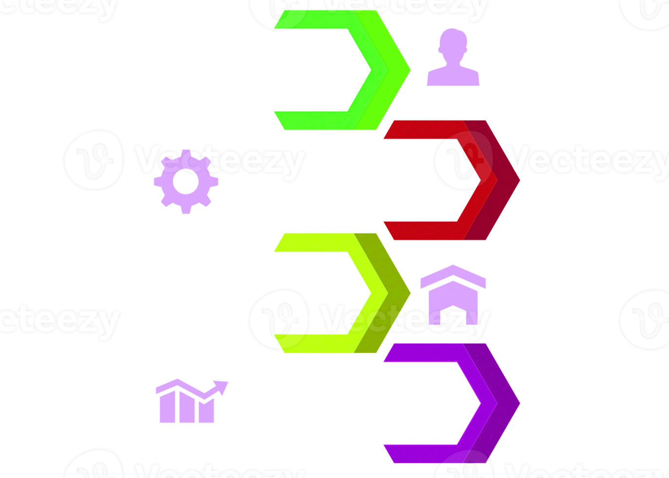 quattro passaggi colorato oggetto per Infografica modello. png