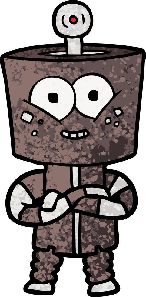 happy cartoon robot vector
