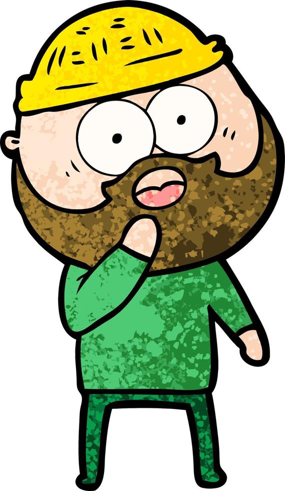 shocked bearded man vector