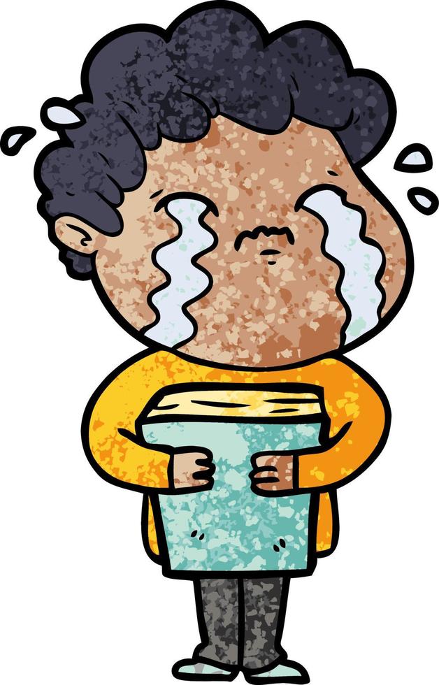 cartoon man crying vector