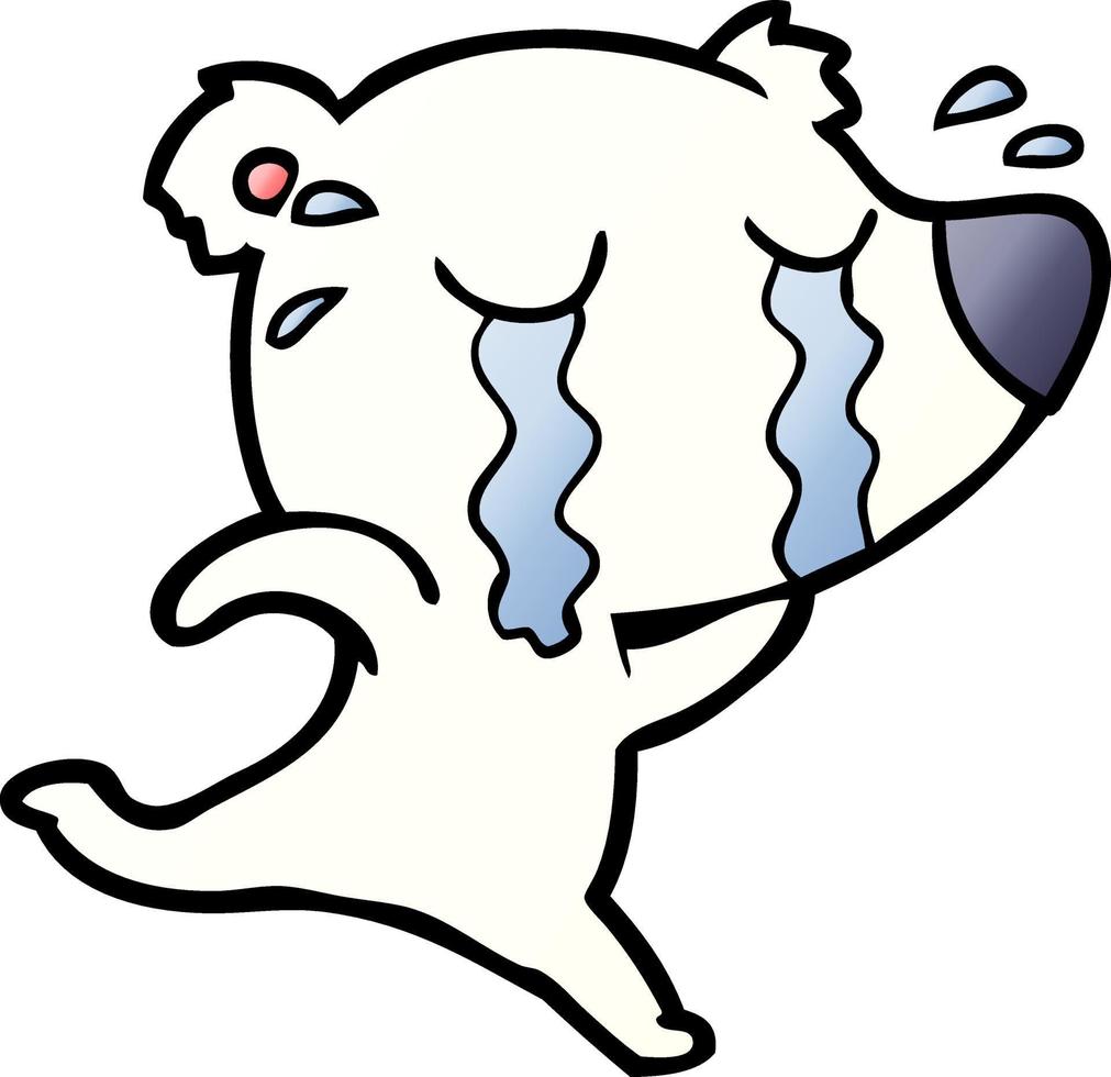 sad little polar bear cartoon vector