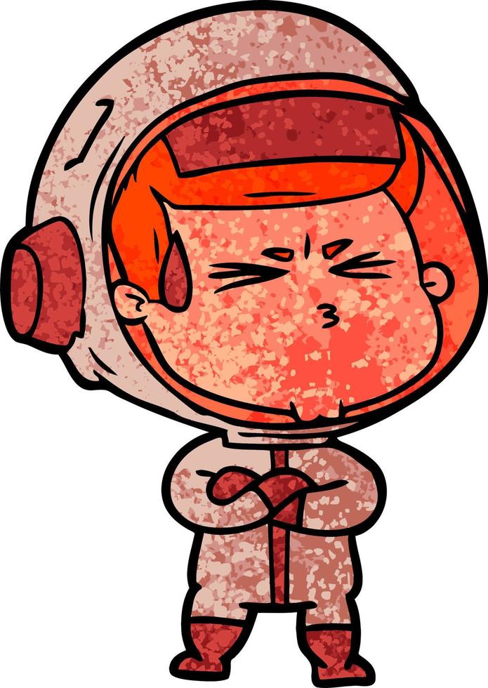 cartoon stressed astronaut vector