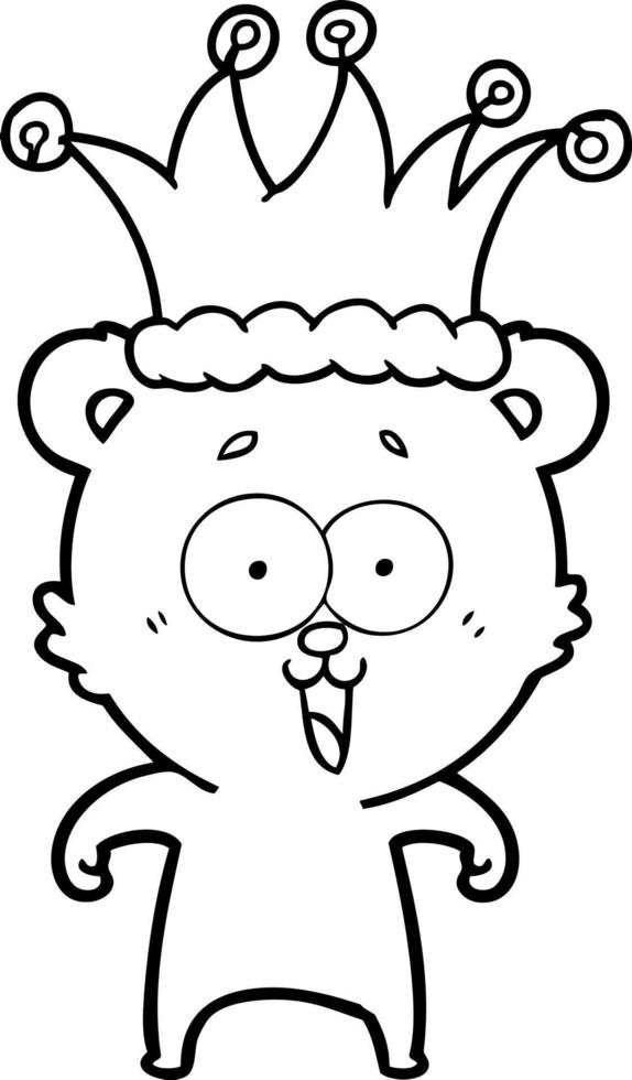laughing teddy  bear cartoon wearing hat vector