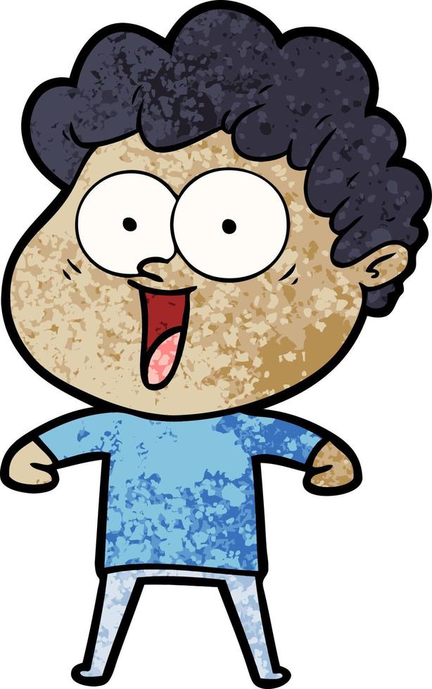 hombre feliz de dibujos animados vector