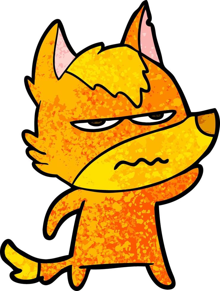 angry fox cartoon character vector
