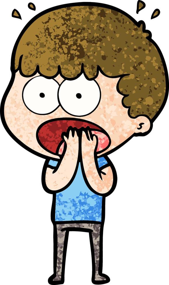 cartoon shocked man vector