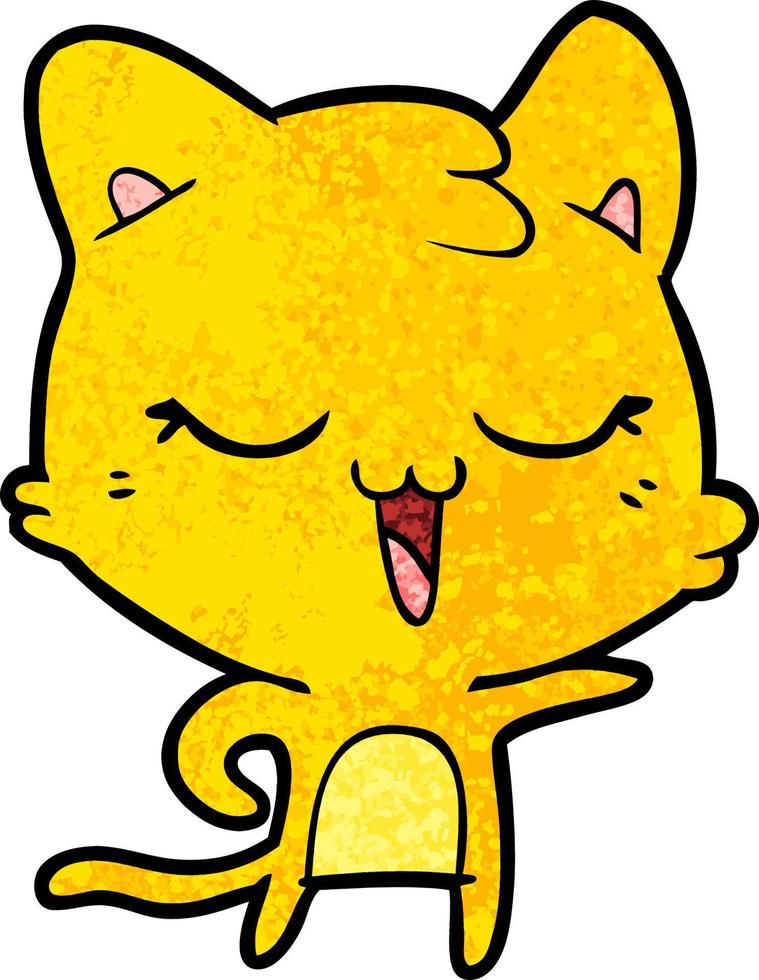 happy cartoon cat vector