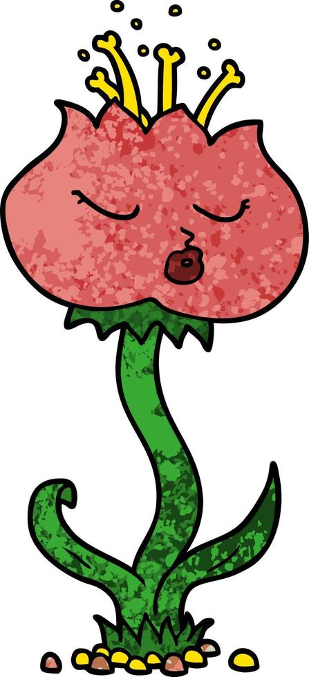 cute cartoon flower vector