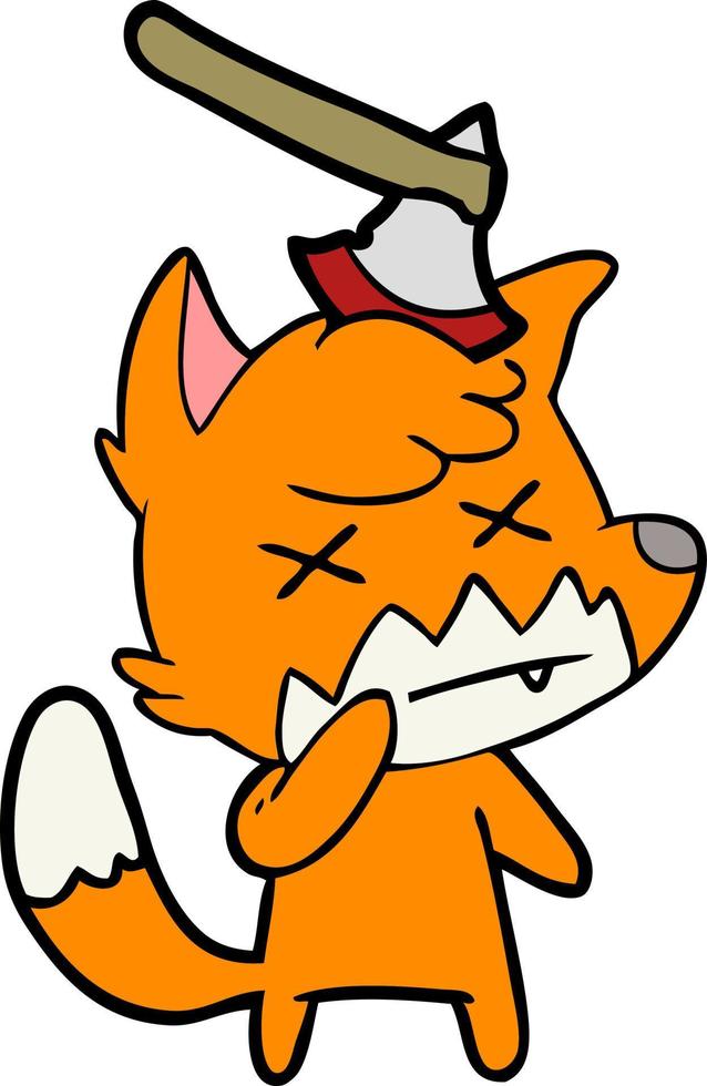 cartoon dead fox vector