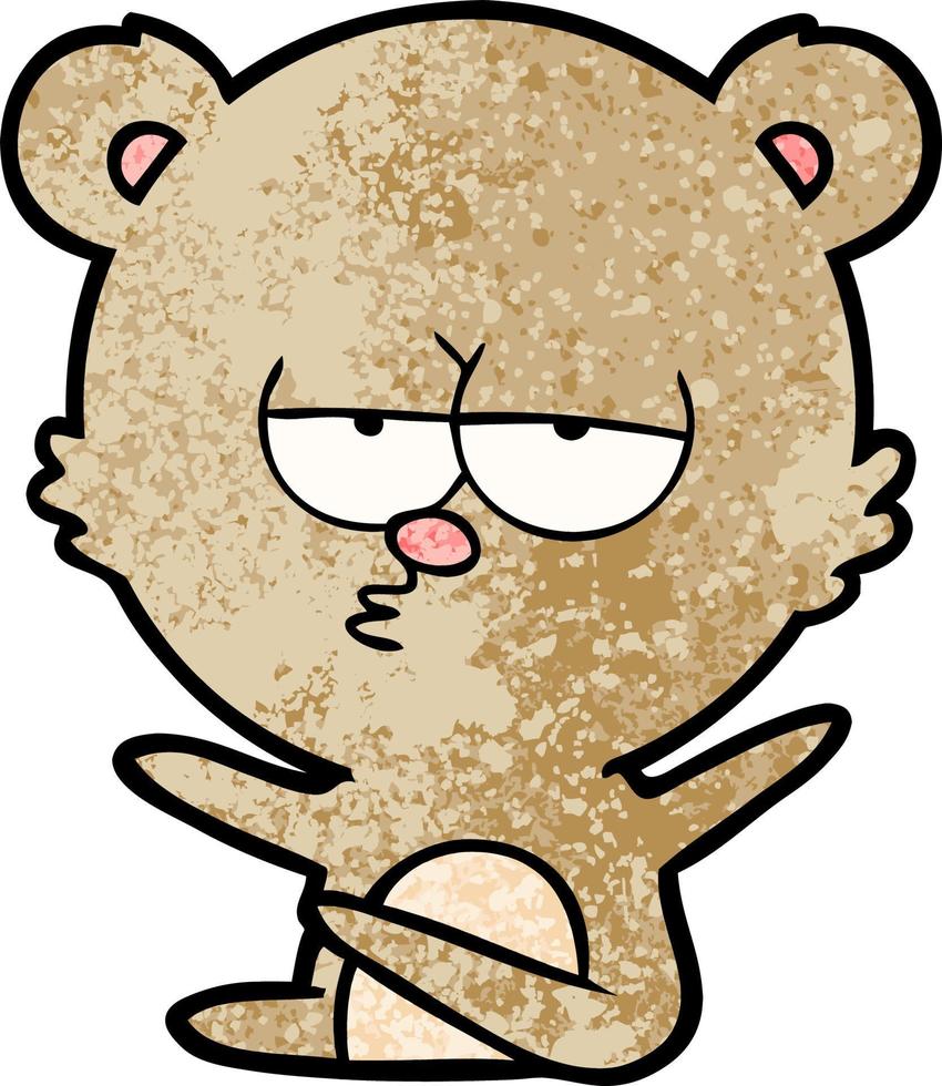 bored bear cartoon vector