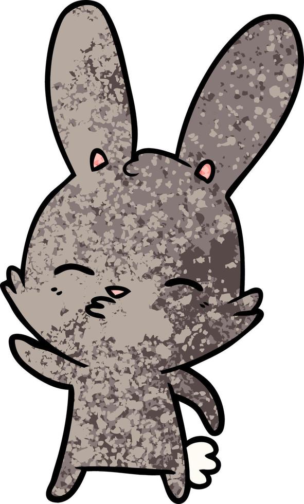 curious bunny cartoon vector