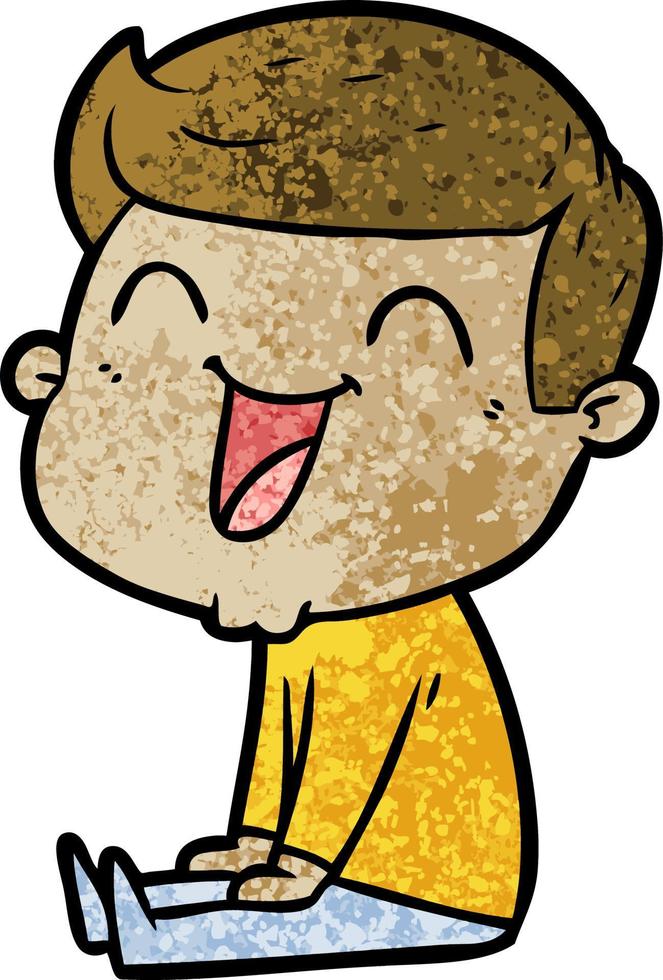 cartoon man laughing vector