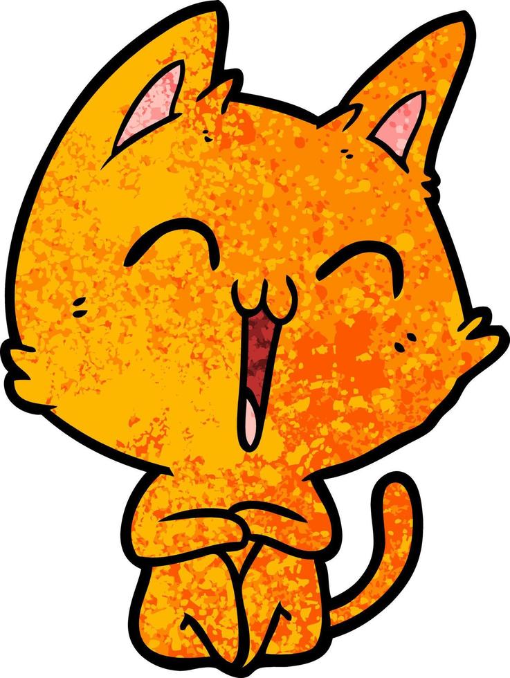 happy cartoon cat vector