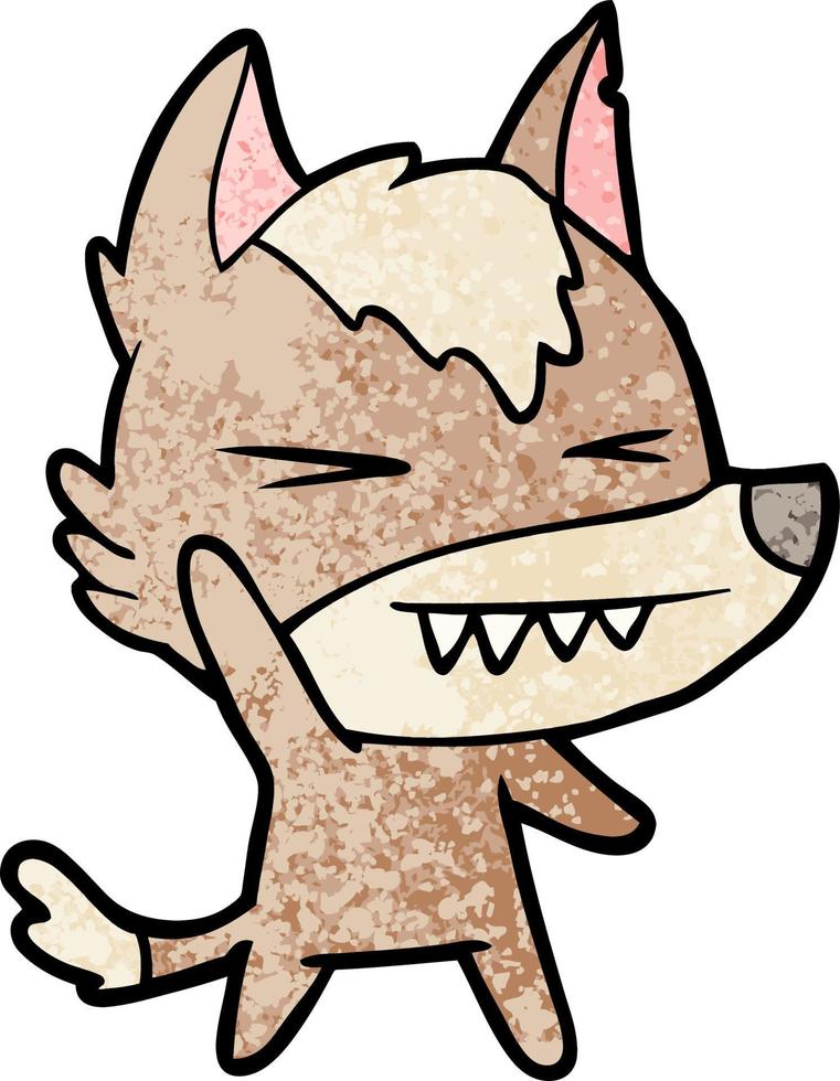 angry wolf cartoon vector