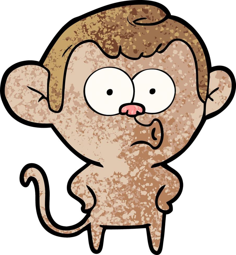 cartoon surprised monkey vector