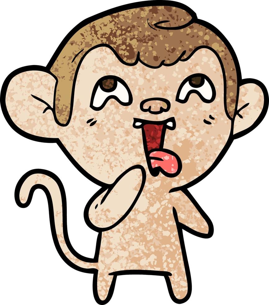 crazy cartoon monkey vector
