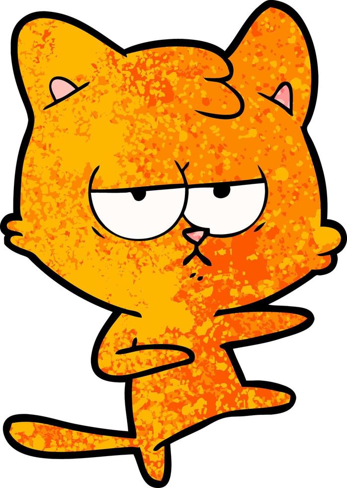 bored cartoon cat vector