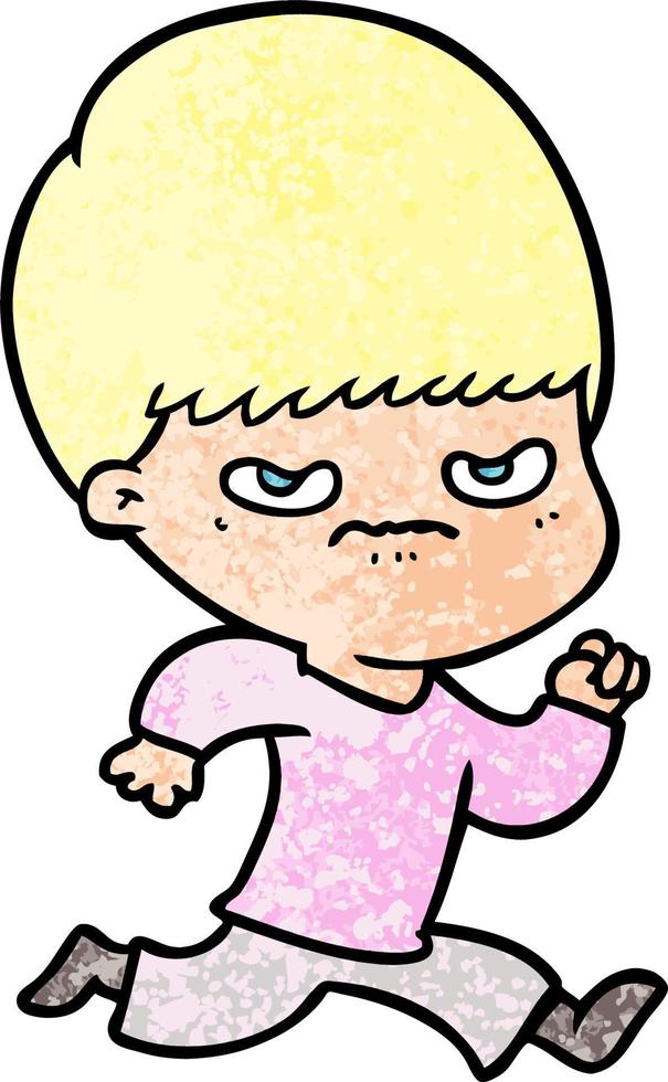 annoyed cartoon boy vector