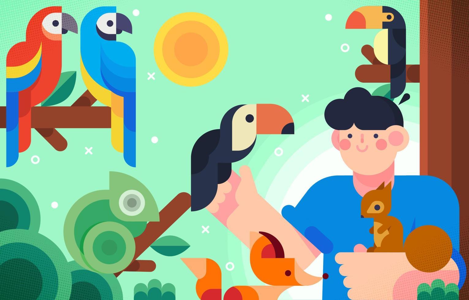 Become Friends With Exotic Animals vector