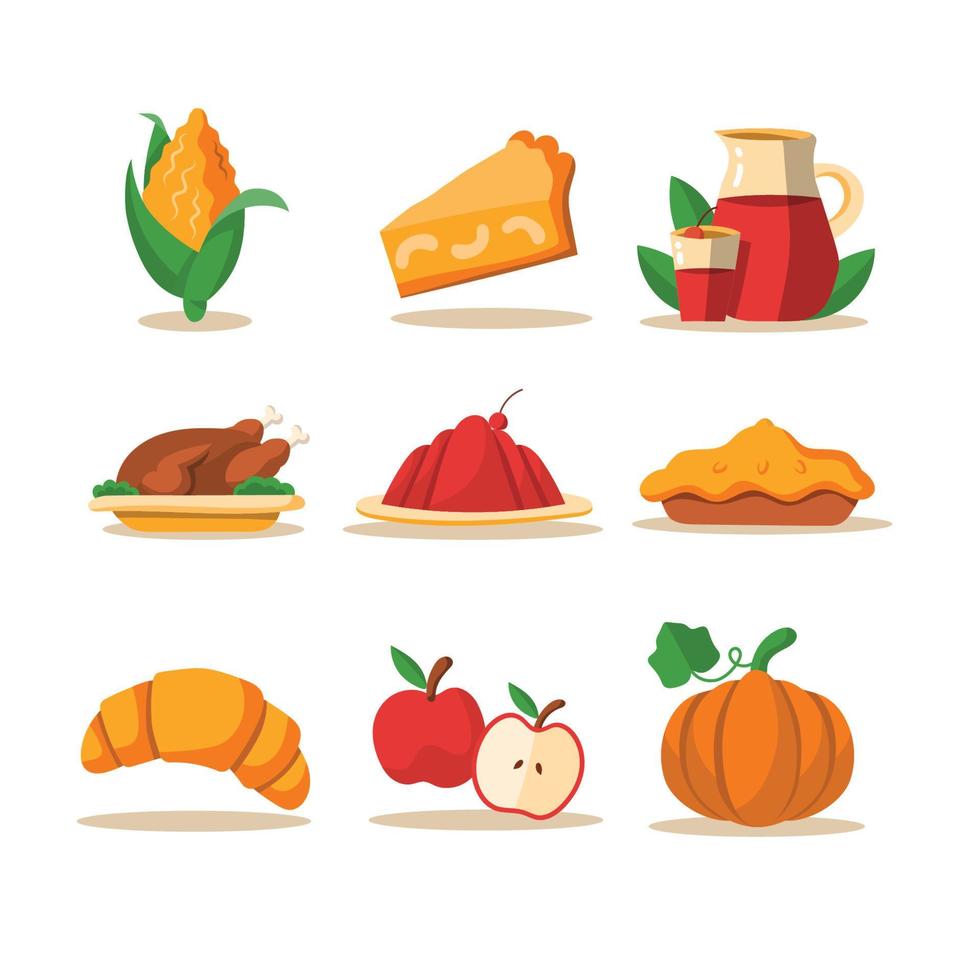 Hand Drawn Thanksgiving Icon Collection vector