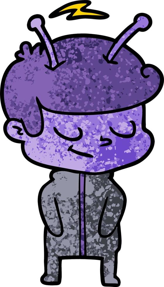 friendly cartoon spaceman vector