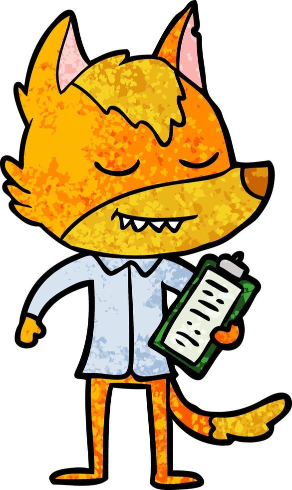 office worker fox cartoon character vector