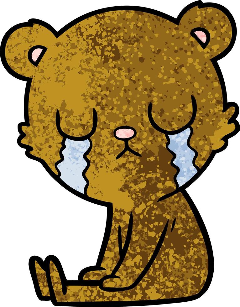 personaje de dibujos animados de oso llorando vector