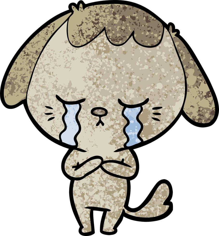 cartoon crying dog vector