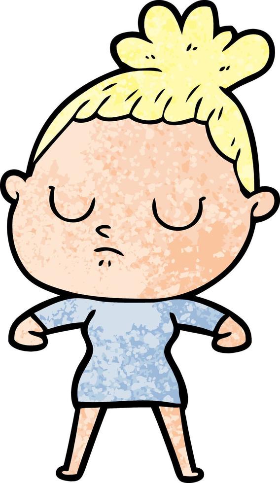 cartoon calm woman vector