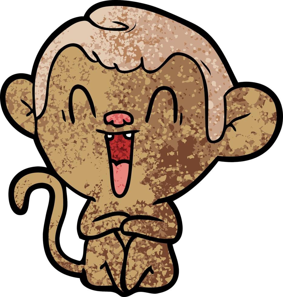 cartoon laughing monkey vector